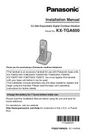 panasonic kx tga600b pdf manual